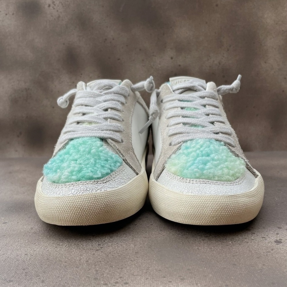 Vintage Havana Zoey Tie Die Plush White and Blue Sneakers Sz 8 - Picture 6 of 13